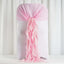 1 Set Chiffon Hoods Chair Sashes with Willow Ruffles Design Pink - Stylish Chair Bow Decor - Linen Luxes