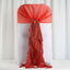 1 Set Chiffon Hoods Chair Sashes with Willow Ruffles Design Red - Stylish Chair Bow Decor - Linen Luxes