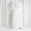 1 Set Chiffon Hoods Chair Sashes with Willow Ruffles Design White - Stylish Decor for Weddings & Gatherings - Linen Luxes
