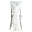1 Set Chiffon Hoods Chair Sashes with Willow Ruffles Design White - Stylish Decor for Weddings & Gatherings - Linen Luxes