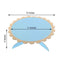 1 - Tier Cardboard Cake Stand Light Blue - Stylish Reusable Cupcake Dessert Holder with Gold Scalloped Rim for Baby Showers Birthdays & Events 13" - Linen Luxes
