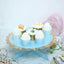 1 - Tier Cardboard Cake Stand Light Blue - Stylish Reusable Cupcake Dessert Holder with Gold Scalloped Rim for Baby Showers Birthdays & Events 13" - Linen Luxes