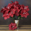 10 Bushes Burgundy Artificial Silk Easter Lily Flowers, Faux Bouquets - Linen Luxes