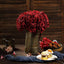 10 Flower Head and Stems Burgundy Artificial Satin Hydrangeas, DIY Arrangement - Linen Luxes