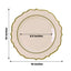 10-Pack Plastic 10" Round Dinner Plates in Taupe with Gold Scalloped Rim - Disposable Party Plates