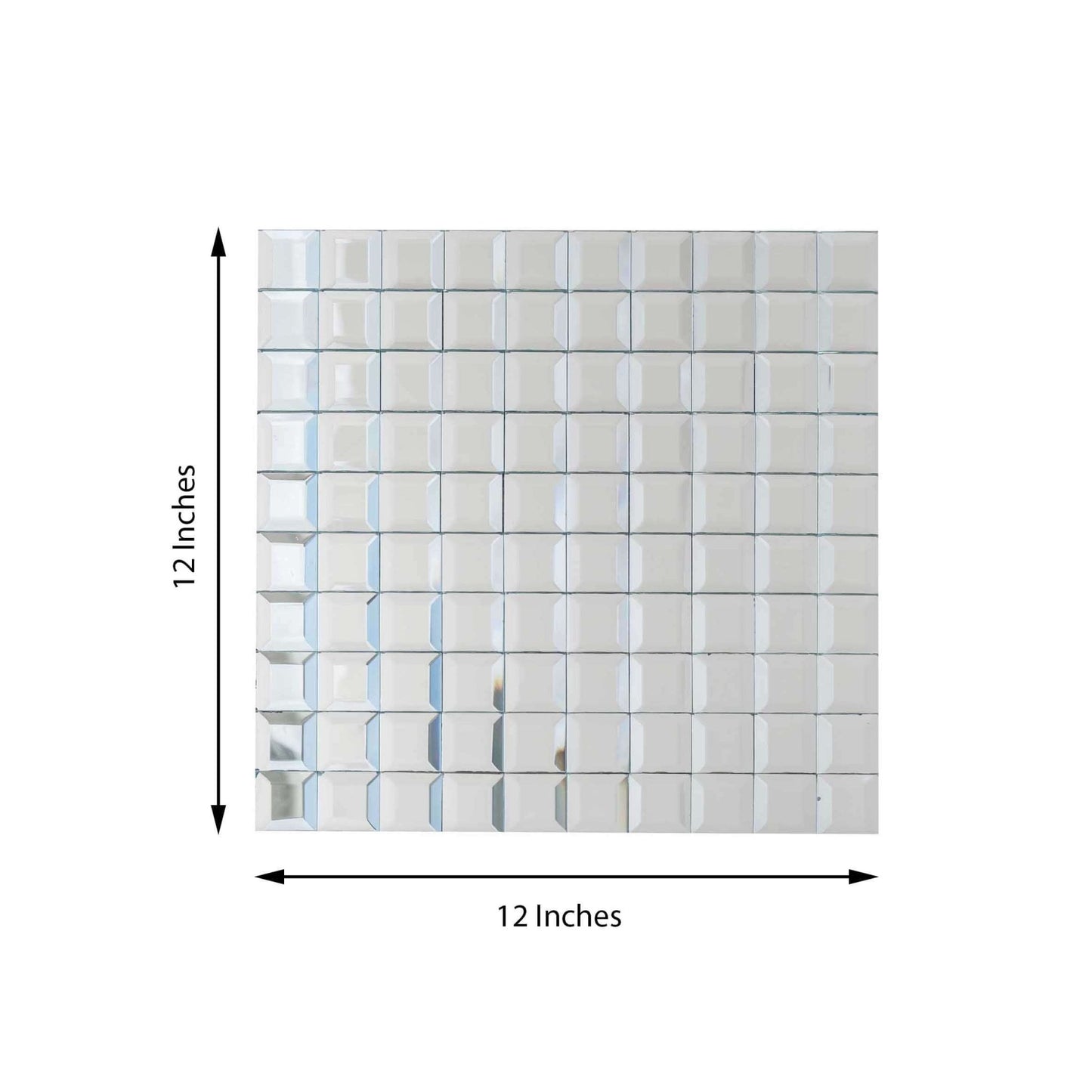 10 Pack 10 Sq ft Silver Peel and Stick Backsplash Mirror Wall Tiles - Linen Luxes