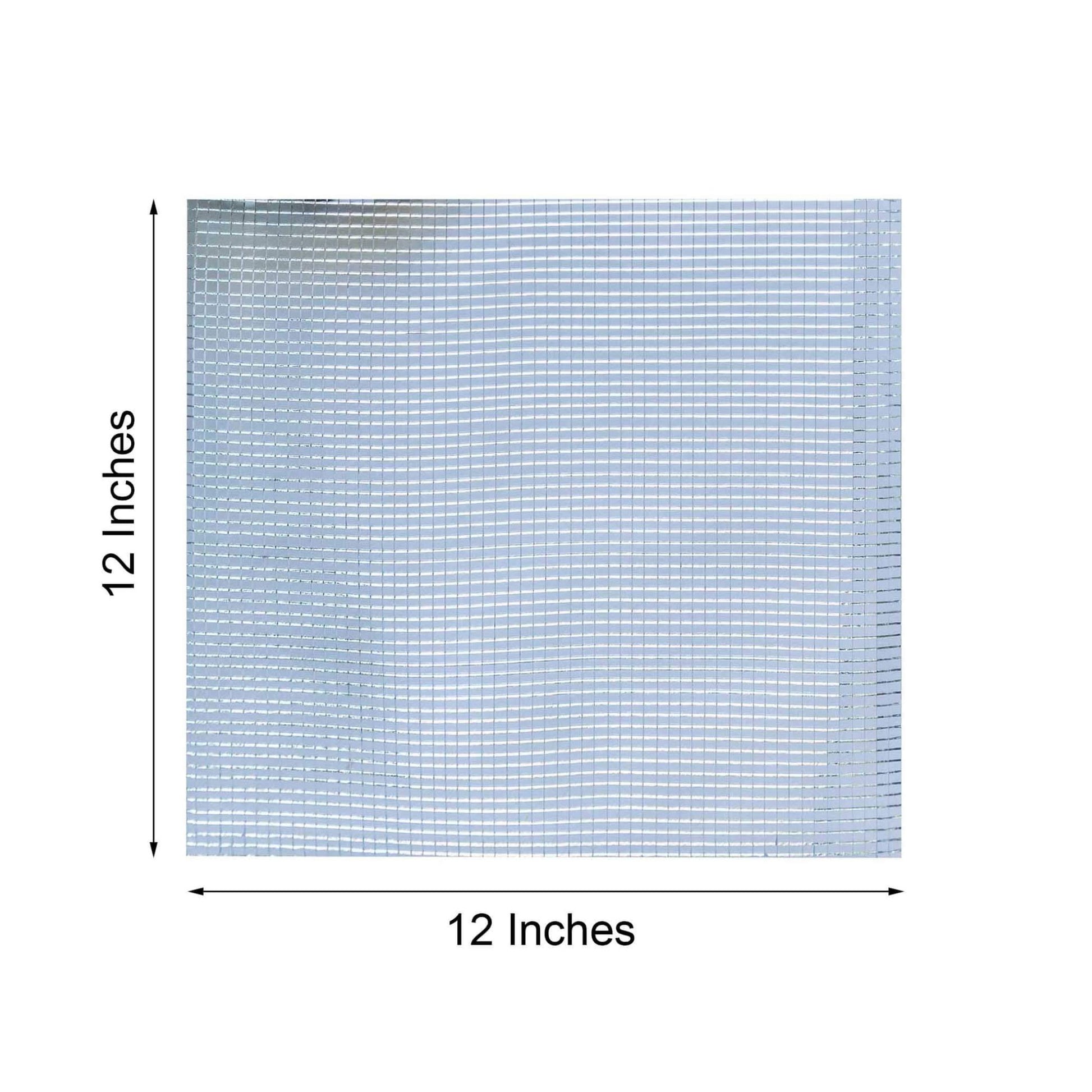 10 Pack 10 Sq ft Silver Peel and Stick Backsplash, Mosaic Mirror Wall Tiles - Linen Luxes