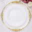 10-Pack Plastic Dinner Plates White Basketweave Rim - Durable Disposable Dinner Plates 10"