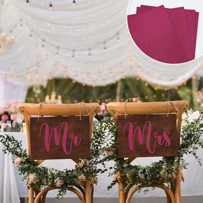 10 Pack 12"x10" Self - Adhesive Glitter DIY Craft Foam Sheets Hot Pink - Linen Luxes