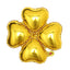 10 Pack 15" Shiny Gold Four Leaf Clover Shaped Mylar Foil Balloons - Linen Luxes