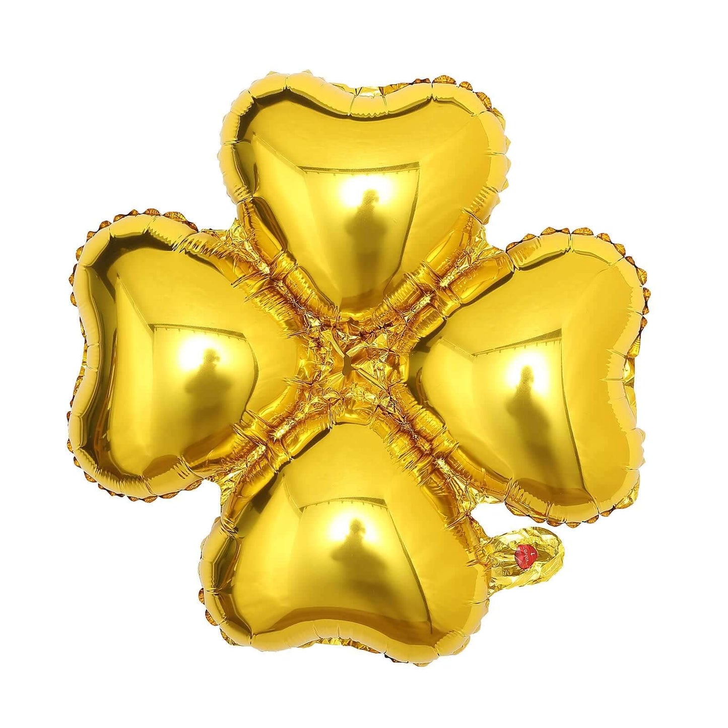 10 Pack 15" Shiny Gold Four Leaf Clover Shaped Mylar Foil Balloons - Linen Luxes