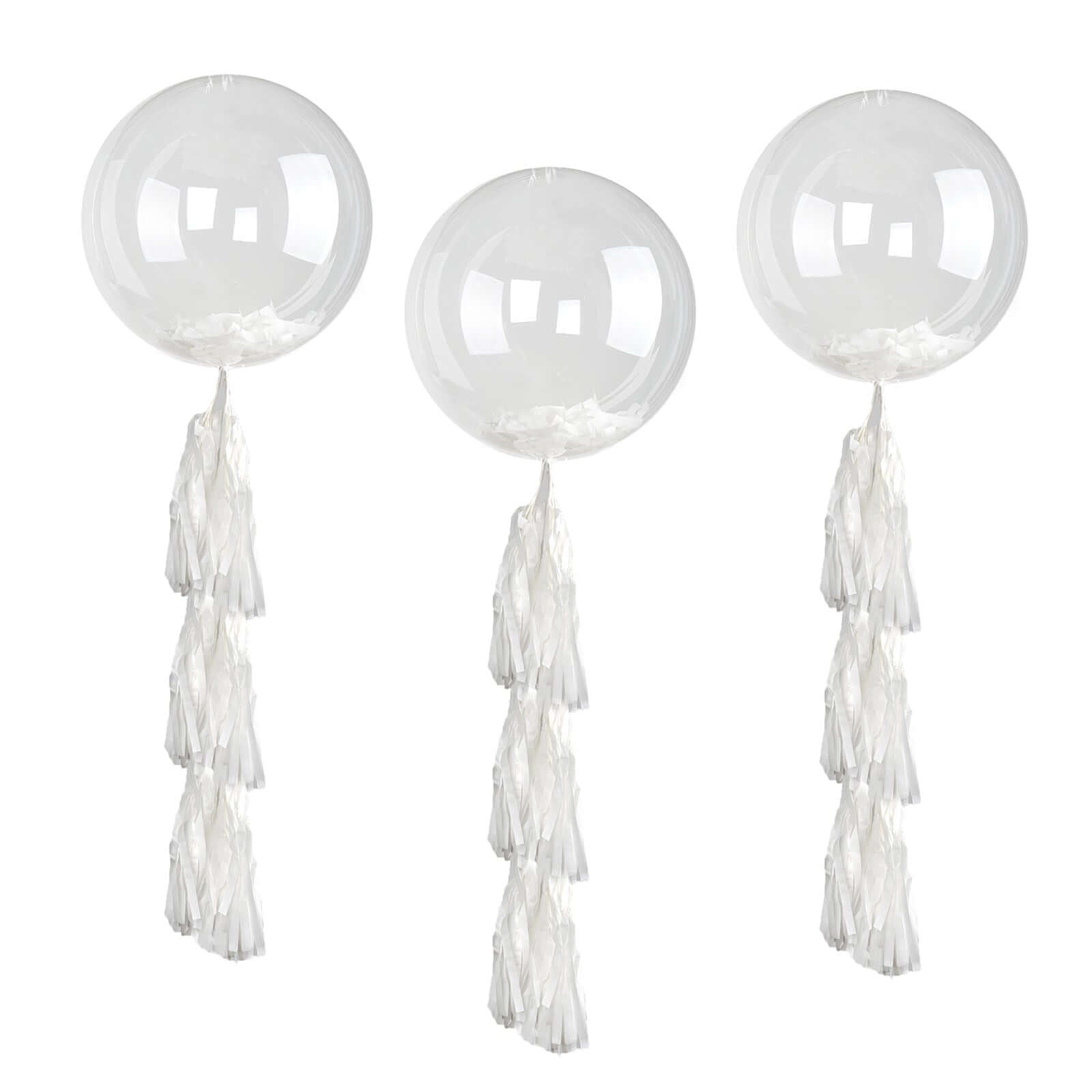 10 Pack 16" Clear Fully Transparent PVC Helium Air Bubble Balloons - Linen Luxes