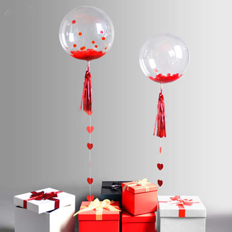 10 Pack 16" Clear Fully Transparent PVC Helium Air Bubble Balloons - Linen Luxes