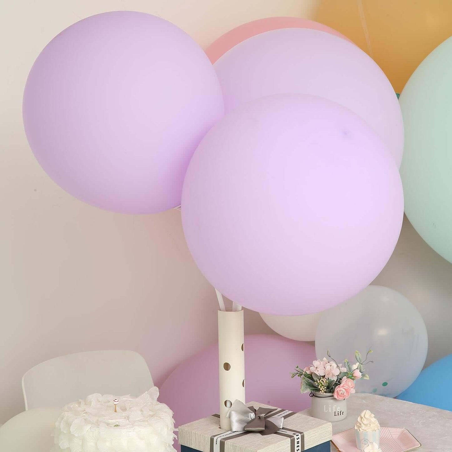 10 Pack 18" Matte Pastel Lavender Lilac Helium or Air Latex Party Balloons - Linen Luxes