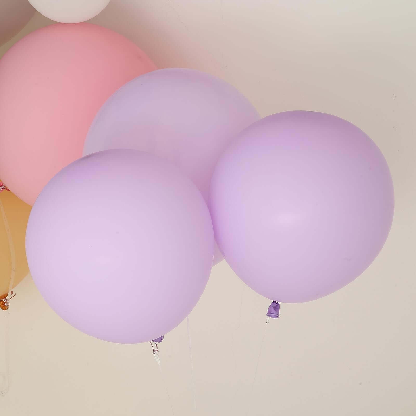 10 Pack 18" Matte Pastel Lavender Lilac Helium or Air Latex Party Balloons - Linen Luxes