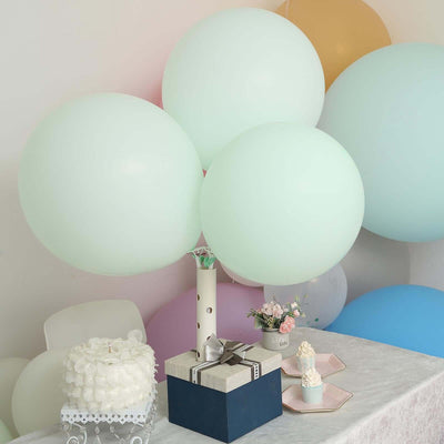 10 Pack 18" Matte Pastel Mint Helium or Air Latex Party Balloons - Linen Luxes