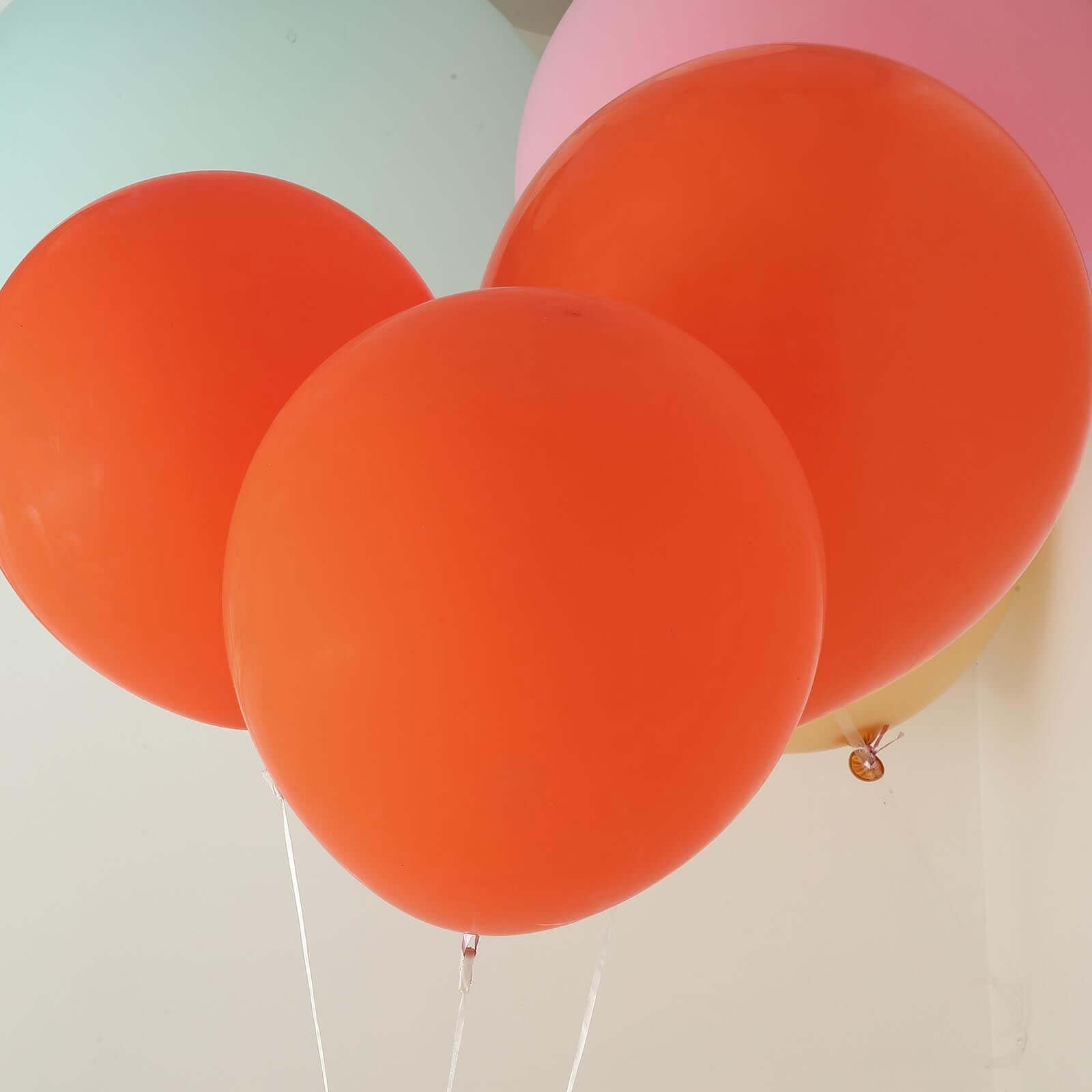 10 Pack 18" Matte Pastel Orange Helium or Air Latex Party Balloons - Linen Luxes