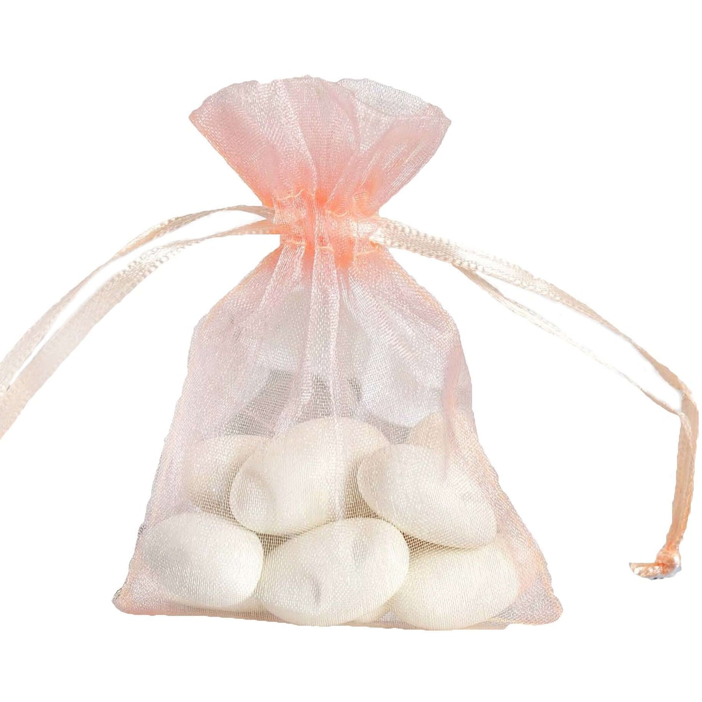 10 Pack 3"x4" Blush Organza Drawstring Wedding Party Favor Gift Bags - Clearance SALE - Linen Luxes