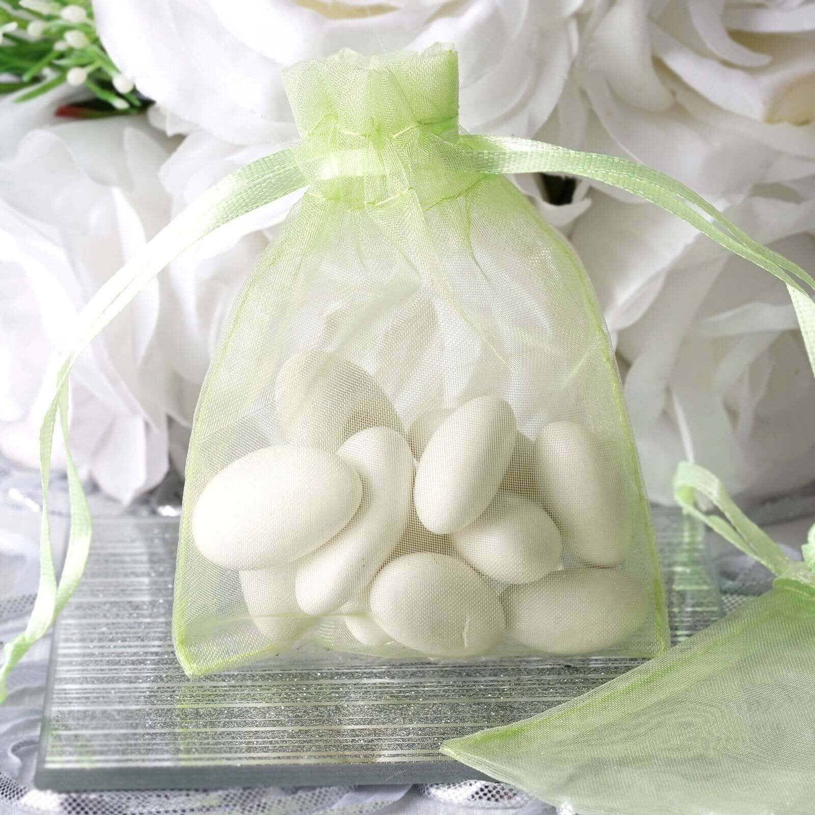 10 Pack 3"x4" Mint Organza Drawstring Wedding Party Favor Gift Bags - Clearance SALE - Linen Luxes