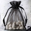10 Pack 4"x6" Black Organza Drawstring Wedding Party Favor Gift Bags - Linen Luxes