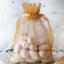 10 Pack 4"x6" Gold Organza Drawstring Wedding Party Favor Gift Bags - Linen Luxes