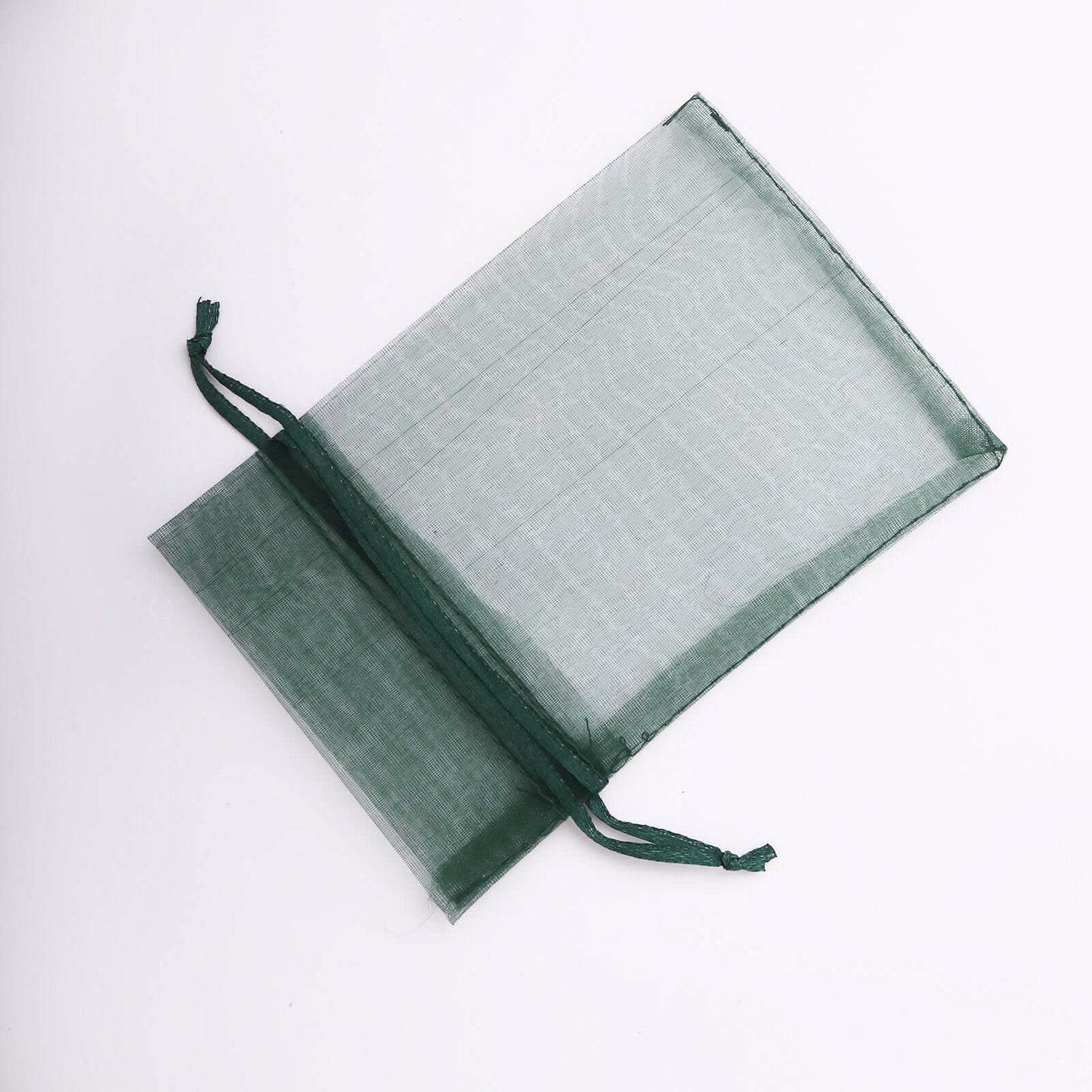 10 Pack 4"x6" Hunter Emerald Green Organza Drawstring Wedding Party Favor Gift Bags - Linen Luxes