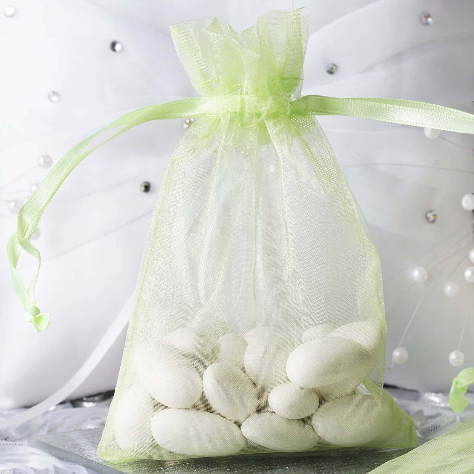 10 Pack 4"x6" Mint Organza Drawstring Wedding Party Favor Gift Bags - Clearance SALE - Linen Luxes