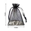 10 Pack 5"x7" Black Organza Drawstring Wedding Party Favor Gift Bags - Linen Luxes