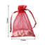 10 Pack 5"x7" Burgundy Organza Drawstring Wedding Party Favor Gift Bags - Linen Luxes