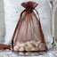 10 Pack 5"x7" Chocolate Organza Drawstring Wedding Party Favor Gift Bags - Linen Luxes