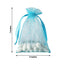 10 Pack 5"x7" Turquoise Organza Drawstring Wedding Party Favor Gift Bags - Linen Luxes