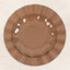 10-Pack Plastic Round 6" Dessert Plates in Coffee Brown Ruffled Rim with Gold Edging - Sturdy Disposable Salad Appetizer Dinnerware