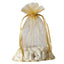 10 Pack 6"x9" Gold Organza Drawstring Wedding Party Favor Gift Bags - Linen Luxes