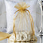 10 Pack 6"x9" Gold Organza Drawstring Wedding Party Favor Gift Bags - Linen Luxes
