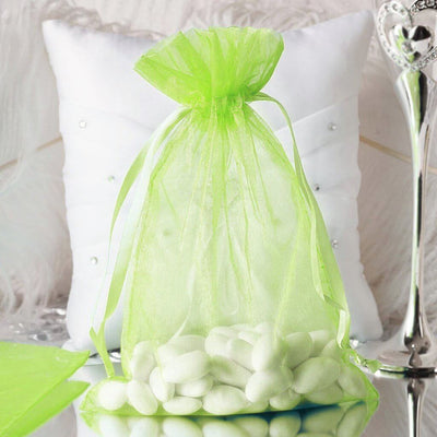 10 Pack 6"x9" Mint Organza Drawstring Wedding Party Favor Gift Bags - Linen Luxes