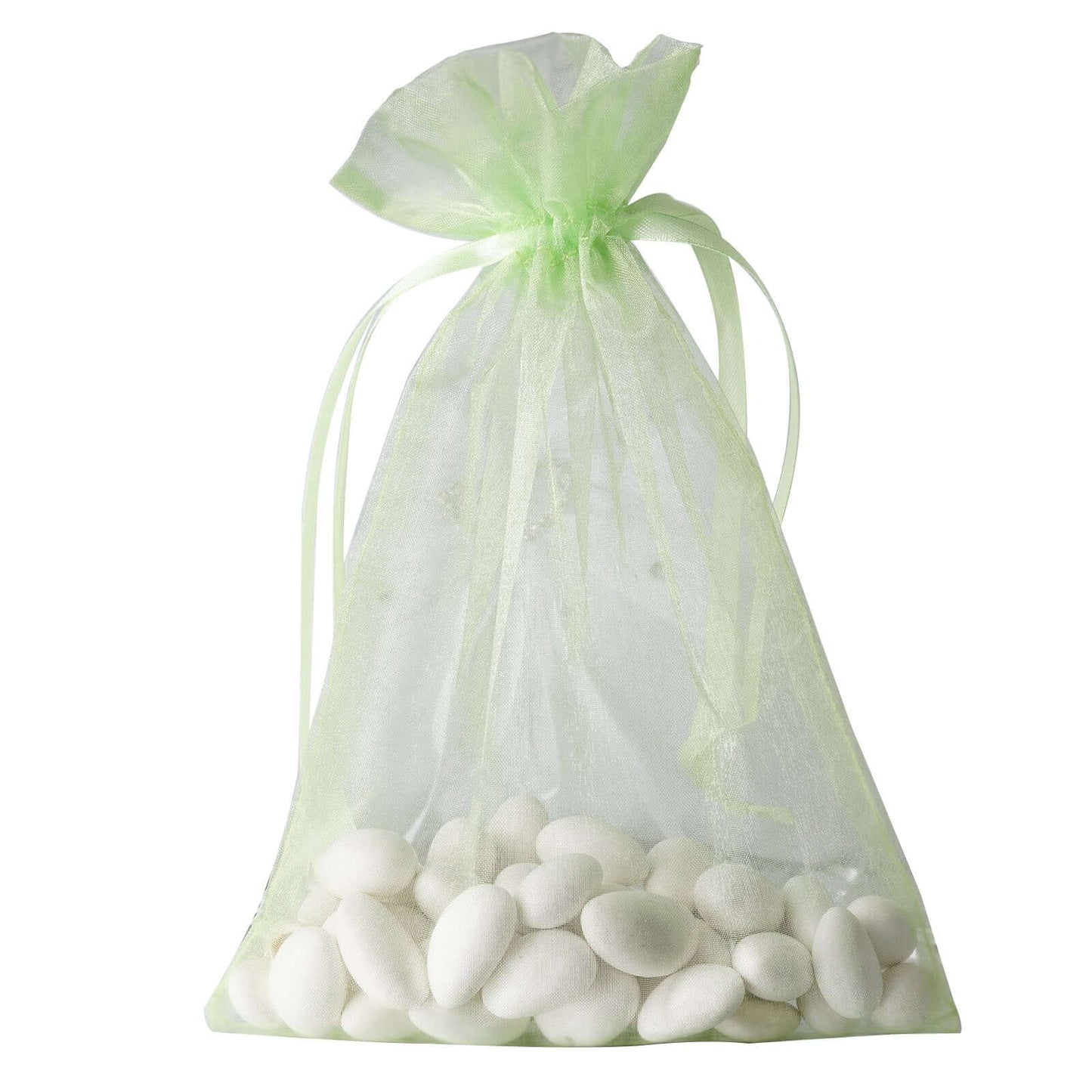 10 Pack 6"x9" Mint Organza Drawstring Wedding Party Favor Gift Bags - Linen Luxes