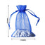 10 Pack 6"x9" Royal Blue Organza Drawstring Wedding Party Favor Bags - Linen Luxes
