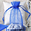 10 Pack 6"x9" Royal Blue Organza Drawstring Wedding Party Favor Bags - Linen Luxes