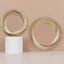 10-Pack Plastic 7" Round Dessert Plates in Clear with Gold Swirl Rim