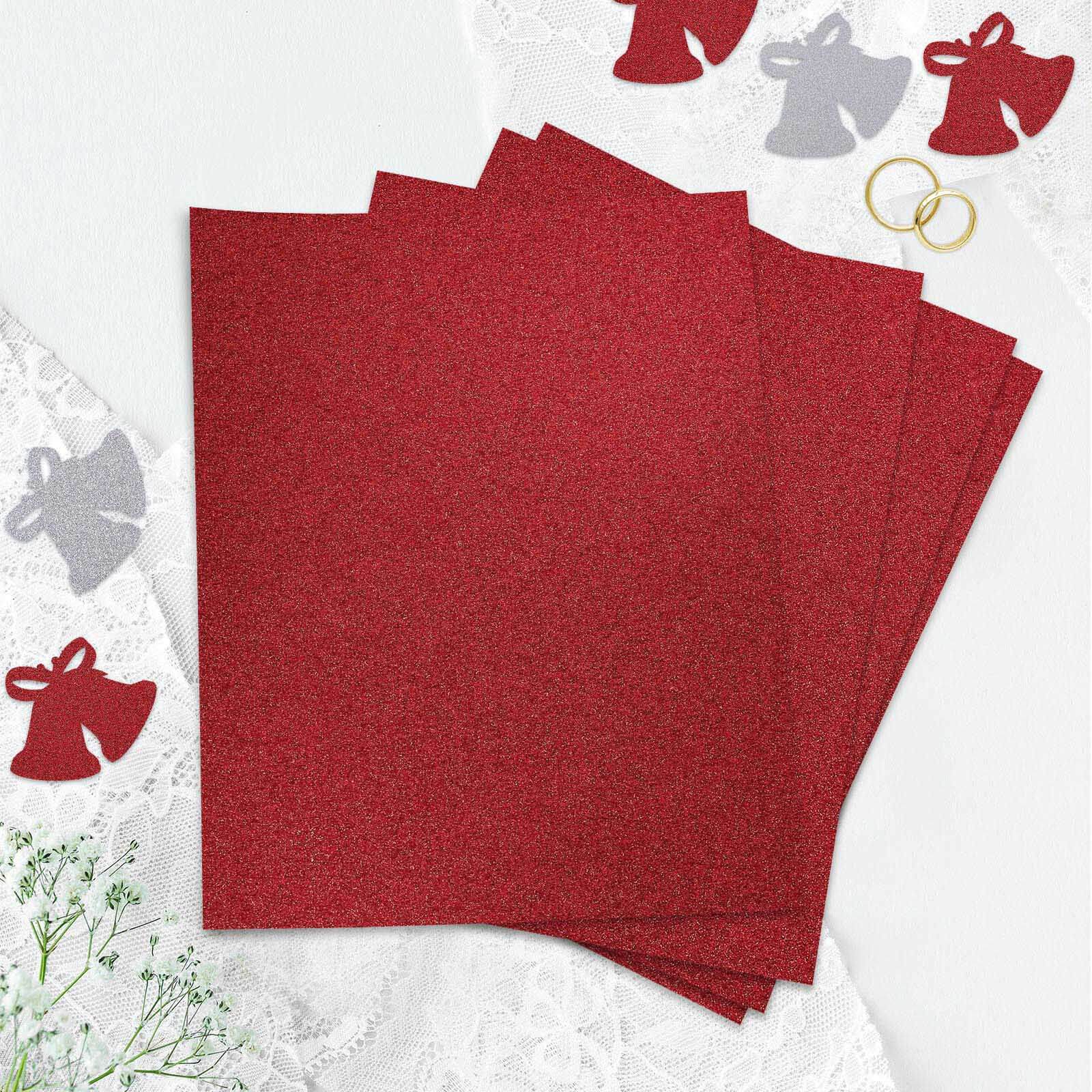 10 Pack Burgundy Self - Adhesive Glitter DIY Craft Foam Sheets - 12"x10" - Linen Luxes