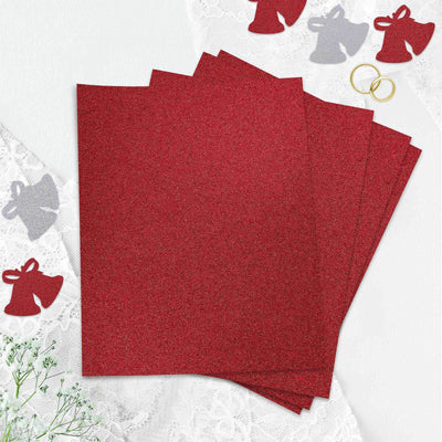 10 Pack Burgundy Self - Adhesive Glitter DIY Craft Foam Sheets - 12"x10" - Linen Luxes