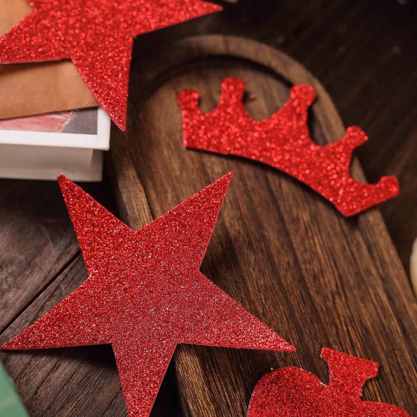 10 Pack Burgundy Self - Adhesive Glitter DIY Craft Foam Sheets - 12"x10" - Linen Luxes