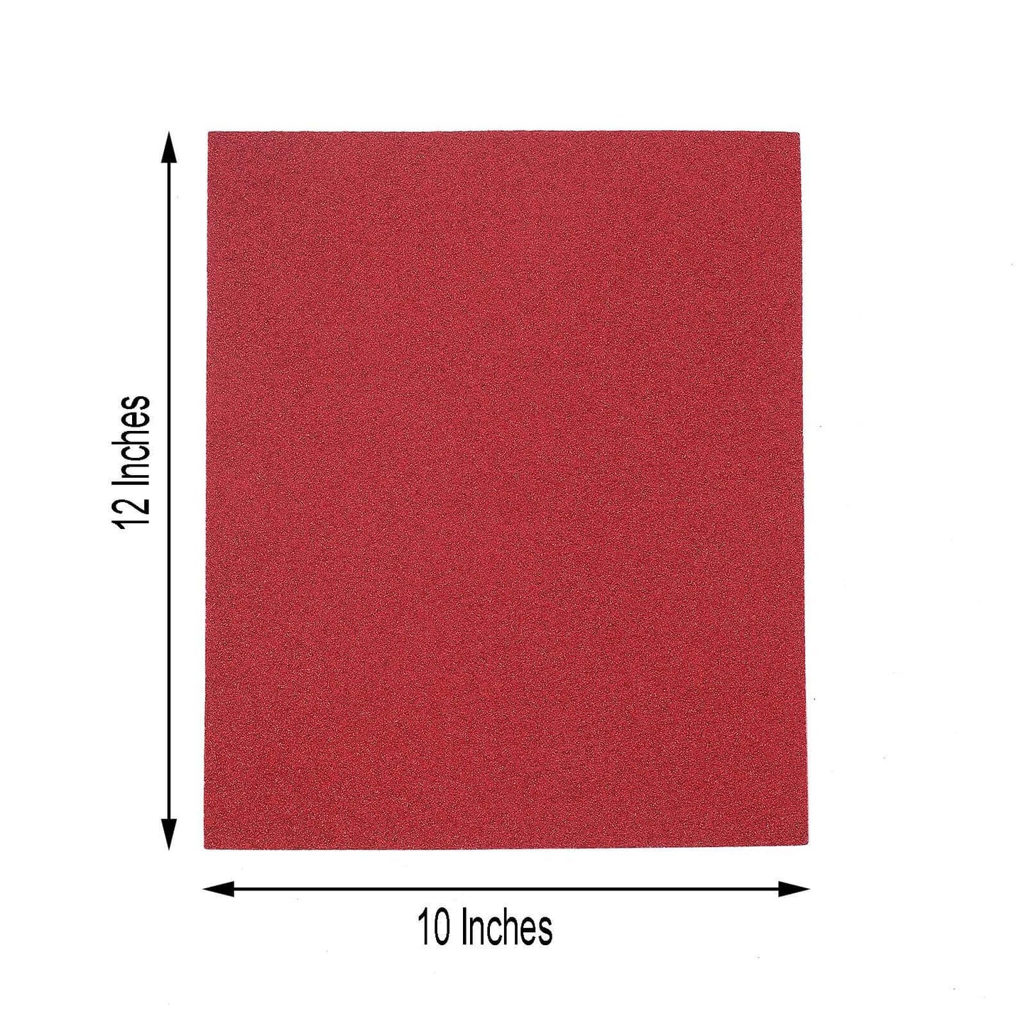10 Pack Burgundy Self - Adhesive Glitter DIY Craft Foam Sheets - 12"x10" - Linen Luxes