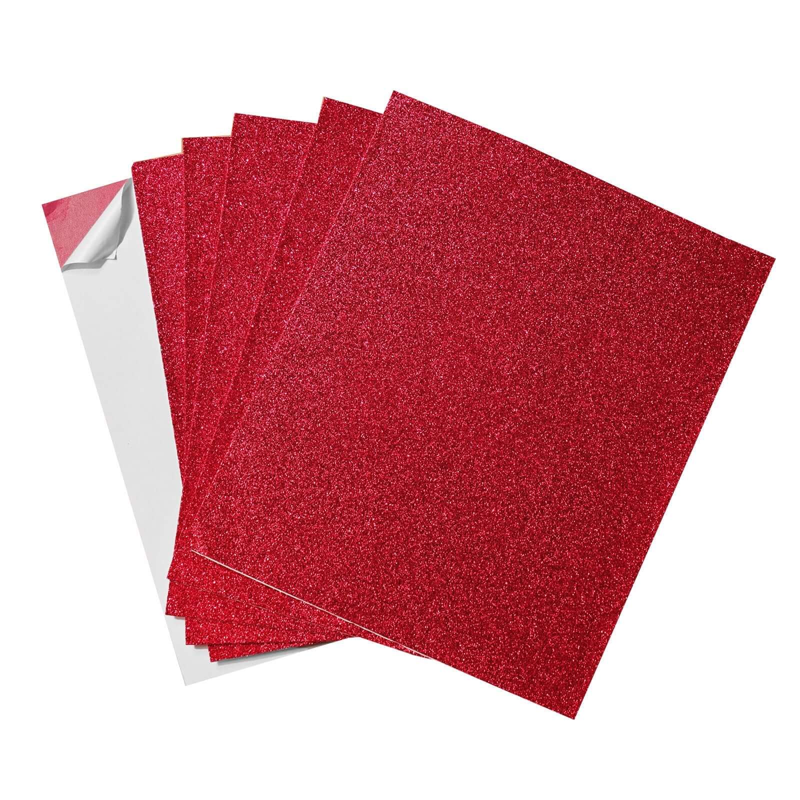 10 Pack Burgundy Self - Adhesive Glitter DIY Craft Foam Sheets - 12"x10" - Linen Luxes