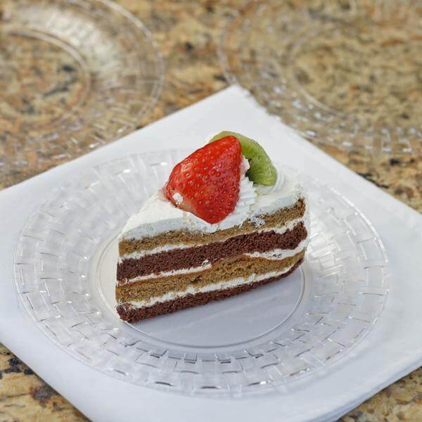 10 - Pack Dessert Plates Basketweave Rim Design Clear - Plastic Disposable Salad Plates for Parties 7" - Linen Luxes