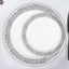 10 - Pack Dessert Plates Lace Rim Design White with Silver - Plastic Disposable Appetizer Plates for Events 6" - Linen Luxes