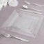 10 - Pack Dessert Plates Square Design with Wide Rim Glossy Clear - Plastic Disposable Plates for Events 6" - Linen Luxes