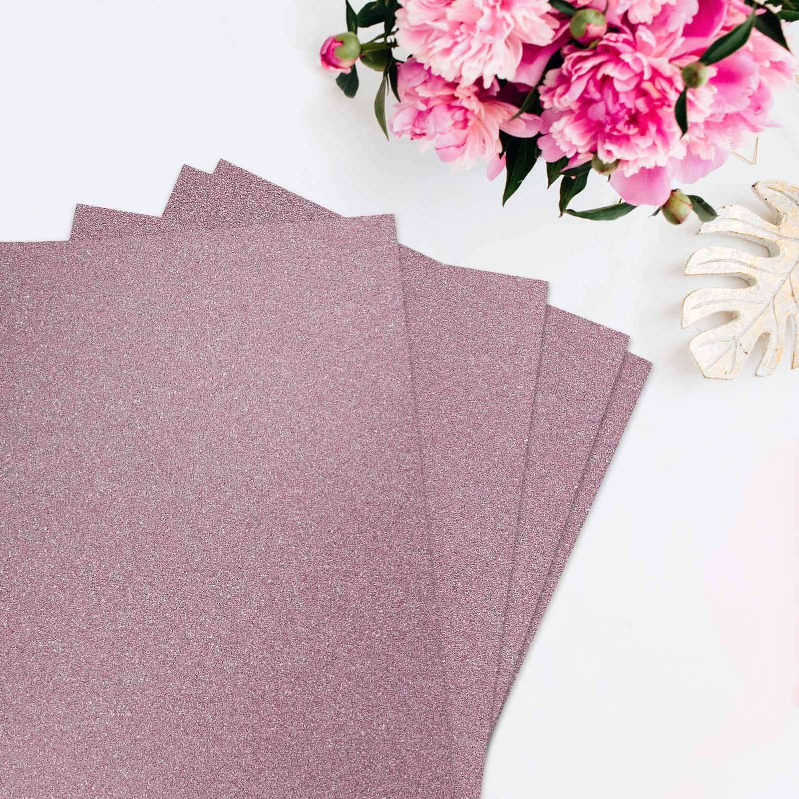 10 Pack Pink Self - Adhesive Glitter DIY Craft Foam Sheets - 12"x10" - Linen Luxes