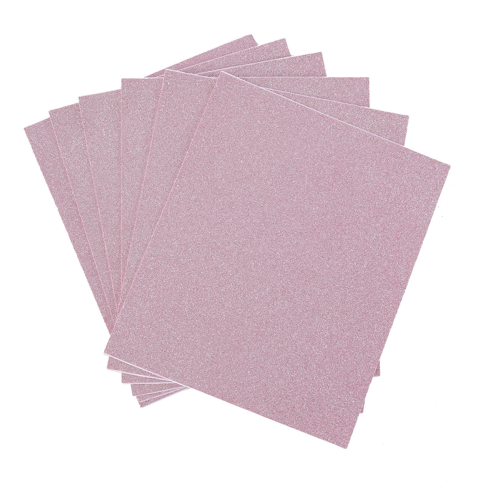 10 Pack Pink Self - Adhesive Glitter DIY Craft Foam Sheets - 12"x10" - Linen Luxes
