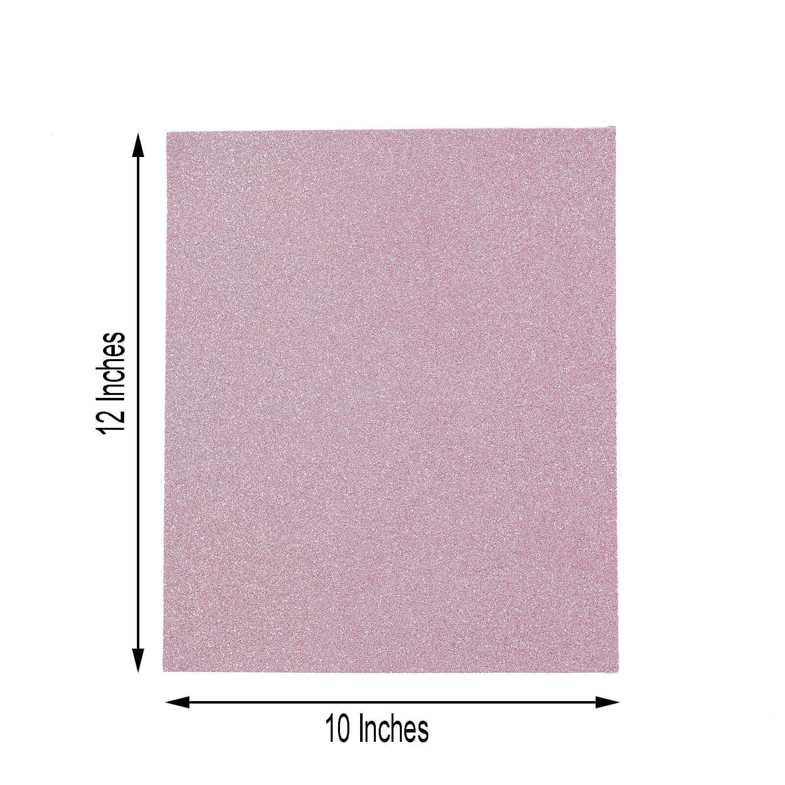 10 Pack Pink Self - Adhesive Glitter DIY Craft Foam Sheets - 12"x10" - Linen Luxes